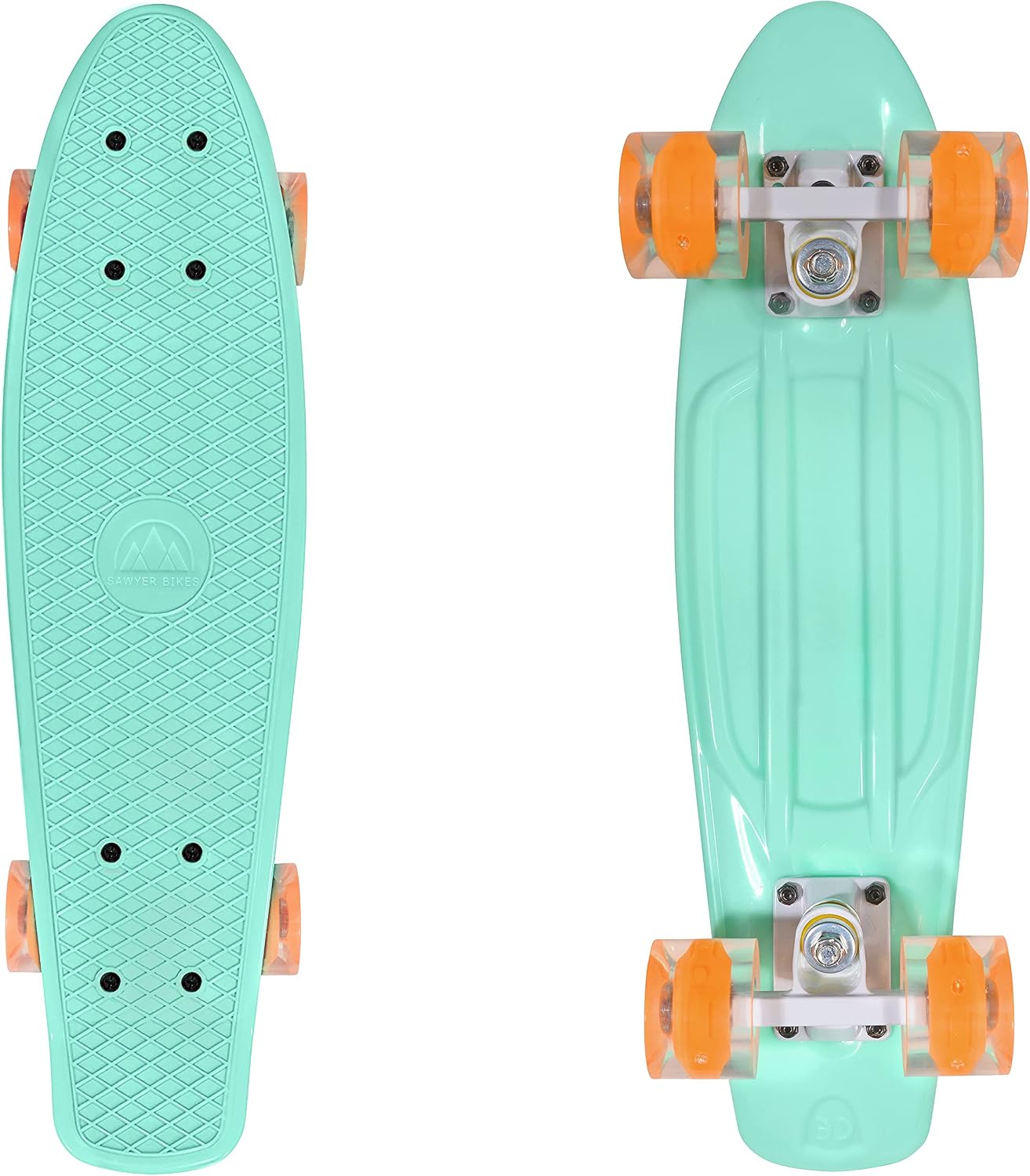 Sawyer Bikes - Monopatin/Skateboard con Ruedas LED - Niños y Adolescentes