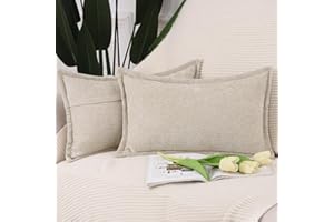 Madizz Juego de 2 Suave Chenille Decorativo Funda de cojíns Lujo Estilo Fundas de Almohada para el sofá Dormitorio Gris Pardo Claro Rectangular 40 x 60 cm