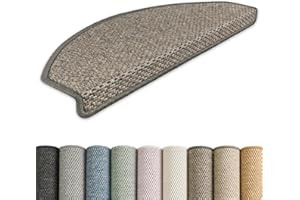 ‎KETTELSERVICE-METZKER Kettelservice-Metzker Stufenmatten Göteborg kombinierbar mit Teppich Läufer Grau-Braun Halbrund 15er Set