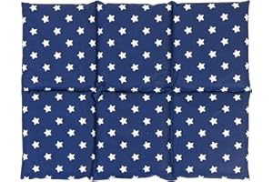 GIRAFFENLAND Cojín de lino grande 40 x 30 cm, 6 cámaras, estrellas azules – Cojín térmico de semillas para microondas y horno, por ejemplo para espalda y vientre – Cojín de lino 30 x 40 cm, color azul