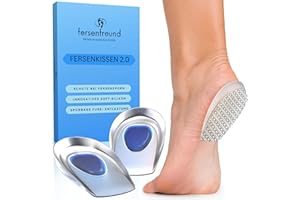 FERSENFREUND© Fersensporn Einlagen - NEU MIT ANTIRUTSCH SOHLE - Fersenkissen Geleinlagen aus 100% ECHTEM SILIKON Fersenkeil Gelkissen für Schuhe Ferse Gel Schuheinlagen Fersenpolster Gelpads (Herren)
