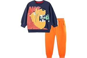 TCWWBB Boys Clothes Sets Dinosaur Digger Rocket Outfits Kids Long Sleeve Jumper Sweatshirt&Pants Sweatpants Outfits Set Toddler 2 Pieces Crewneck Cotton Winter Clothing Set Age 1-7 Years Old