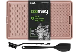 Coomazy Lick Mats for Dogs, Dog Slow Feeding Lick Mats with Suction Cup Boredom and Anxiety Reducer Lick Mats for Dogs(Pink)