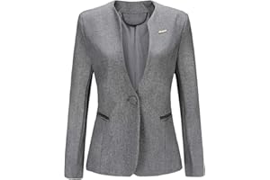 YUNCLOS Blazer Femme Élégant et Chic Cintré Veston Basique Bureau Affaires OL Slim Fit Veste De Costume Business