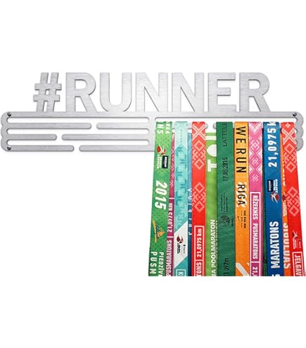 United Medals, Sport Medaille Hanger Display NEVER GIVE UP | Poedercoating (mat zwart) Staal Houder (3 Balkjes voor Max. 30 Medailles) | Muurbevestiging Montuur