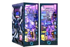 Quanquer DIY Book Nook Kit para Adultos_con Cubierta Antipolvo y luz LED 3D de Madera en Miniatura BookNook Fantasía_Creatividad Regalo para Adolescentes(Cyberpunk)