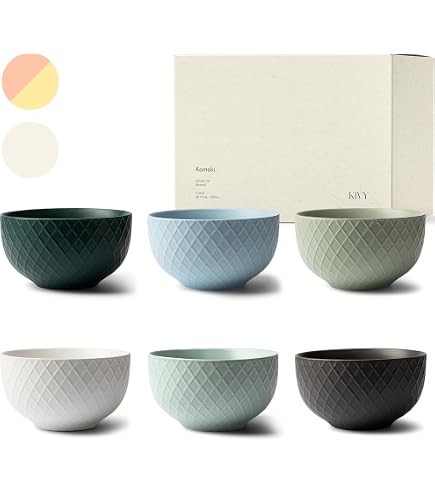 Lot de 6 grands bols en porcelaine multicolore D21 Pattern | Maisons du Lot de 6 grands bols en porcelaine multicolore D21 Pattern | Maisons du