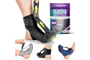 BraceAbility Plantar fasciit strumpa på natten | Mjuk stretchstövel för att sova, akillessenen, fotstöd (medium)