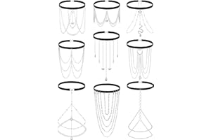 Morfetto, 9 UDS., Cadenas para Piernas, Cadena para Muslos, Joyería para Mujer, Serpiente, Cristal, Boho, Capas, Playa, Cadenas para el Cuerpo, Joyería para el Muslo para el Verano