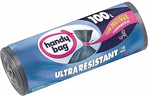 Handy Bag Sac Poubelle, Le 1 Rouleau de 10 Sacs, 100L
