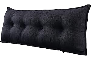 ‎JOHNEAR Johnear Rückenkissen für Sofa Bett Rückenlehne Großes Leinen Bücherkissen Lesekissen Lendenkissen für Couch Kopfteil Kopfkissen Wandkissen Beinkissen (dunkelgrau, 120 x 8 x 50 cm)