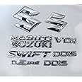BuBu Car Chrome Monogram Emblem anme Badge Logo kit for Swift Dzire VDi DDis car