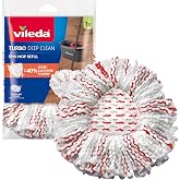 Vileda Replacement Turbo Deep Clean, 1 Unit, Spin Mop | Microfibre | Up to 40% cleaner | Washable at 30&deg;C | Hard floors | Com
