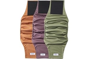 VUNCESSIN Waschbare Hundediaper für m. Hunde (3er Pack, Größe S). Premium, stark saugfähige Bauchbinden – geeignet für Inkontinenz, aufgeregtes Harnen & Training.
