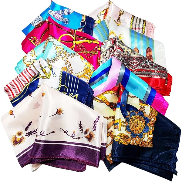 BEILATE Damessjaal zijden sjaal hoofddoeken halsdoek zijden sjaal zijden doek bandana zakdoek sjaal halsdoeken, I-007/53, Eén Maat