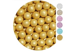 ‎EINSSEIN EinsSein® 350g Crispy Schokoperlen Gold Perlglanz ca 1,8 cm große Schokokugeln - Gastgeschenke Hochzeit Taufe Kommunion - Schokodragees Schokolinsen Hochzeitsmandeln Candy Bar Nikah Sekeri mini
