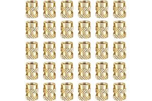 MIKIULY Inserti Filettati, Inserto Filettato, Boccola Filettata, Bussole Filettate M4, Inserto Filettato Stampa, Dado Zigrinato in Ottone, Inserti Filettati a Caldo per Parti, per Stampanti 3D, 30 Pezzi