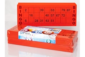 DIPRINT 200 grande cartes de bingo pour personnes âgées 15 en 90 chiffres (21 x 7,5 cm)