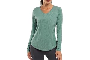 Gyabnw Sport Langarmshirt Damen Shirt Fitness Funktionsshirt Laufshirt Wandershirt Sportbekleidung Activewear Oberteile