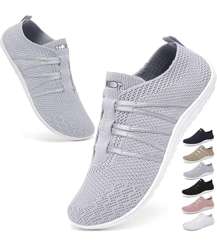 GYCF Damen Slip-On Sneaker – Leichte, Atmungsaktive Walking Schuhe – Orthopädische Schuhe Mit Luftpolster – PVC-Sohle, Flyweave-Obermaterial – Grau, Größe 42 EU – Für Jeden Tag GYCF Damen Slip-On Sneaker – Leichte, Atmungsaktive Walking Schuhe – Orthopädische Schuhe Mit Luftpolster – PVC-Sohle, Flyweave-Obermaterial – Grau, Größe 42 EU – Für Jeden Tag