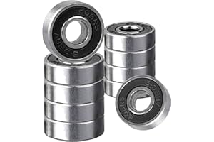 Rybtd 10 pièces Roulements de skateboard Métal Miniature de Couleur Sans Friction Roulement 608 2RS ABEC 9 Double Blindage Roulements à Billes pour Skateboards à Quatre Roues (Noir)