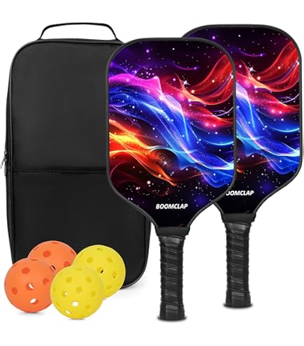 GOLDFIT Pickleball Set - 2 Schläger Aus Kohlefaser Mit Tasche & 4 Bällen
