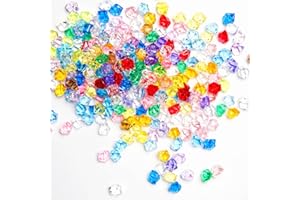 Yexati 300 PCS Perline Colorate in Acrilico, Ghiaia per Acquario, Pietre Decorative, Sassi di Ghiaccio Frantumato, Cristalli per Bambini, Decorazioni per Feste,Matrimoni e Vasi, Biglie di Vetro