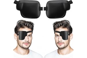 Bewudy Lot de 2 cache-œil 3D réglables pour adultes et enfants, pour œil paresseux, amblyopie, strabisme et après une chirurgie (œil gauche et droit)