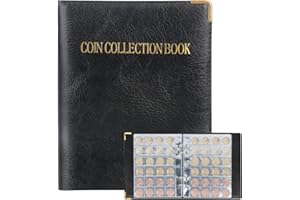 FENGQ Album kolekcjonerski na monety, 480 kieszeni, do przechowywania monet, do zbierania monet, Penny Token i pamiątek, czarny