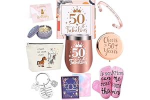 TECANNE 50th Birthday Gifts for Women, 9 Special Funny Gift for Women Tuning 50, Wife, Mom, Sister, Friends, Coworker, 50 Year Old Birthday Gifts for Thanksgiving/Christmas/Mother's Day/Valentines Day