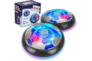 FOLIMIX Hover Soccer Football for Boys Girls Toys, 2 Pack LED Soccer Ball Toy Playing Football Indoor Outdoor Game, Birthday Gifts for Boys Kids Age 6 7 8 9 10 11 Year Old, Toys Game for Gilr Boy Kids 6-8