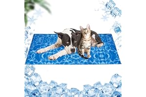 LIUFASHI Tapis Rafraichissant Chien 120 * 70cm,Tapis de Refroidissement Chien et Chat, Pet Mat Auto-refroidissant, Gel Non Toxique, Tapis Fraicheur pour Animaux de Compagnie en été Chaud,Vagues