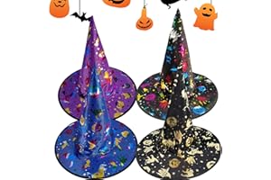dancepandas Cappello da Strega Bambina 4PCS Cappello da Mago di Halloween Witch Hat Ideale per Carnevale, Carnevale, Halloween