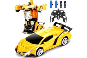 Dolanus Toys for 3-8 Year Old Kids: Transforming Remote Control Car Toys Gifts for 3 4 5 6 7 8 9 10 Year Old Boys Toy Birthday Presents Transformable Rechargeable Robot RC Cars 360° Rotating