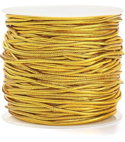 Cordoncino Elastico Dorato - 2 Rotoli Da 25m, Larghezza 1mm - Per Decorazioni E Regali - Foto 10
