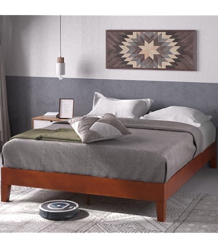 Zinus Leah Letto 120 x 190 cm - 36 cm di Altezza - Struttura letto in bambù con testiera - Marrone
