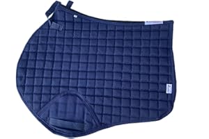 Royalian Equestrian Horse Full Jumper Saddle Pad – Horse Riding Non-Slip Bareback All Purposes Small Block Design Cotton Saddle Pad (Navy)