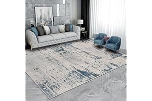 ASIinnsy Tappeto Astratto Tappeto Grigio Blu Tappeti Moderni Soggiorno Antiscivolo Morbido Tappeto Salotto Pelo Corto Tappeti Grandi per Soggiorno Camera da Letto (200 x 300 cm, Blu Astratto)