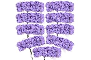 BETESSIN 144pz Rose Finte Viola (Dia. 25mm) Teste di Fiori Rose Finte Artificiali Teste di Rose Viola Finte in Schiuma per Decorazione Sposa Matrimonio Festa Nuziale Valentine’s Day Casa Fai da Te