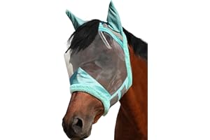 Harrison Howard CareMaster Maschera Anti-Mosche per Cavallo UV Protezione con lana (L; Full Size)