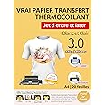 Papier Transfert Laser T-Shirts et Textiles Clairs - 5 feuilles A4