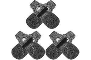 EXPAWLORER Anti-slip Dog Socks Paws Stop Licking - Dog Paw Protectors Double-sided Strong Traction for Hardwood Floors Indoor, Medium, Ashy M (Upgraded)