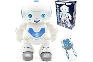 Lexibook Powerman First, Mein erster intelligenter interaktiver Spielzeug-Lernroboter, Spielzeug für Kinder, Tanzen, Spielt Musik, Junge, Mädchen, weiß/blau, ROB16
