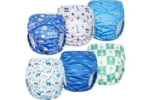 FLYISH DIRECT Töpfchen Trainingshose Wasserdicht, Neu Aufgewertete Wiederverwendbar Töpfchentraining Trainingshose für Jungen und Mädchen 6 Stück, 100/3T