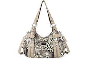 Angelkiss Large Purses and Handbags for Women Washed Faux Leather Crossbody Hobo Satchel Shoulder Handbag Tote Purse