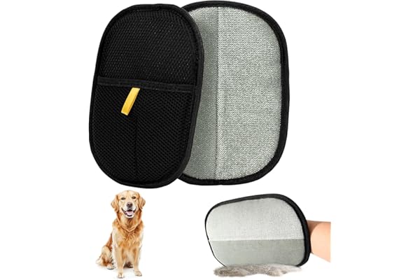 2 Pièces Gant Poil Chat, Double Face Gant Anti Poils Animaux, Réutilisable Brosse Anti Poils Animaux pour Lavage DémêLage Et Toilettage, Brosse Poils Animaux pour Canapé Meubles Tapis Siège Auto
