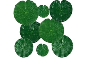 TEAAHA 8 Stück Künstliche Lotusblätter, Künstliche Seerosenblätter Für Teich, Grüne Seerosenblätter, Künstliche-Lotusblatt Für Zuhause Garten Teiche Pool Aquarium Landschaftsdekoration