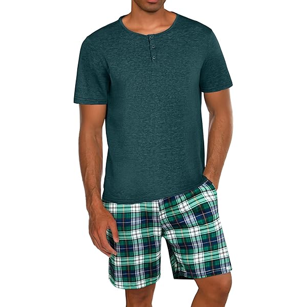 Pijama De Verano Para Hombre Litherday - Algodón 95%, Manga Corta Y Pantalón Corto, Talla L