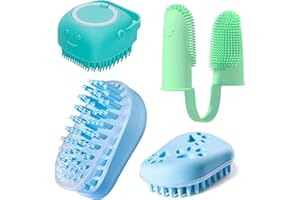 MMZ Bubble Brush for Dogs Pet Shampoo Scrubber Shower Pet Shampoo Bath Brush for Dogs Pet Bubble Brush Soft Silicone with Loop Handle Give Pet Gentle Massage for Long Short Haired Dogs and Cats