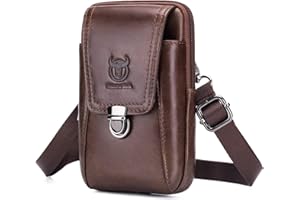 UBORSE Crossbody Phone Bag, Men’s Shoulder Strap Bag, Genuine Leather Card Wallet, Mobile Phone Case Holder, Small Purse Handbag, Passport Travel Pouch Carrier